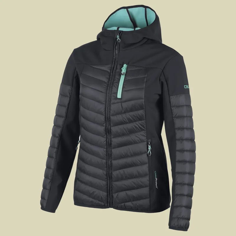 Ausverkauf | CMP Woman Jacket Fix Hood Hybrid 3A64876 Größe 36 Farbe 06BB antracite-curacao